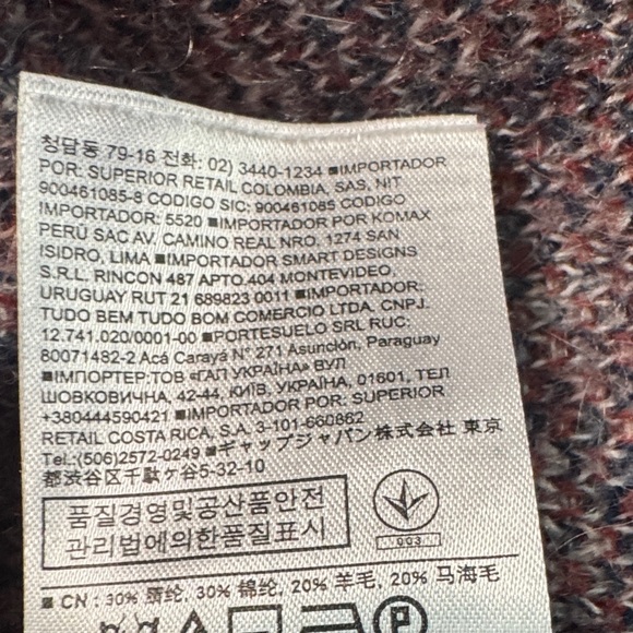 Banana Republic Maroon, Navy, and Cream Plaid V-Neck Sweater - Picture 7 of 8